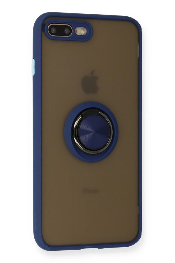 İphone 7 Plus Kılıf Montreal Yüzüklü Si̇li̇kon Kapak - Laci̇vert - Dropx4816-2617