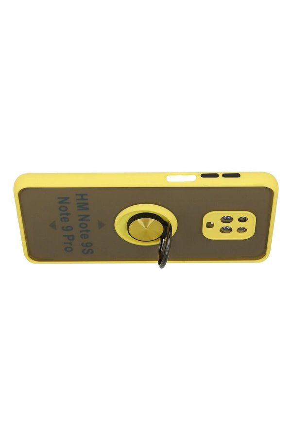 Xi̇aomi̇ Redmi̇ Note 9 Pro Kılıf Montreal Yüzüklü Si̇li̇kon Kapak - Sarı - Dropx9096-7020