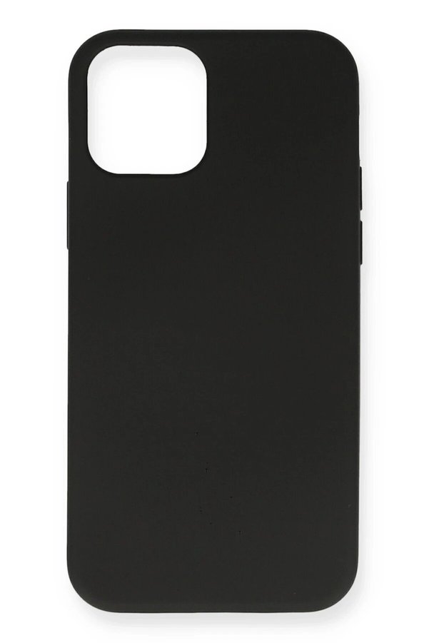 CepteToptan iPhone 12 Kılıf Nano içi Kadife Silikon- Siyah - DROPX7830-4347