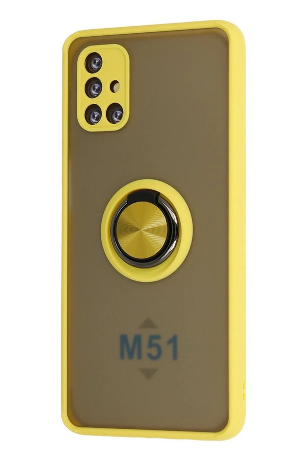 Samsung Galaxy M51 Kılıf Montreal Yüzüklü Si̇li̇kon Kapak - Sarı - Dropx1869-7574