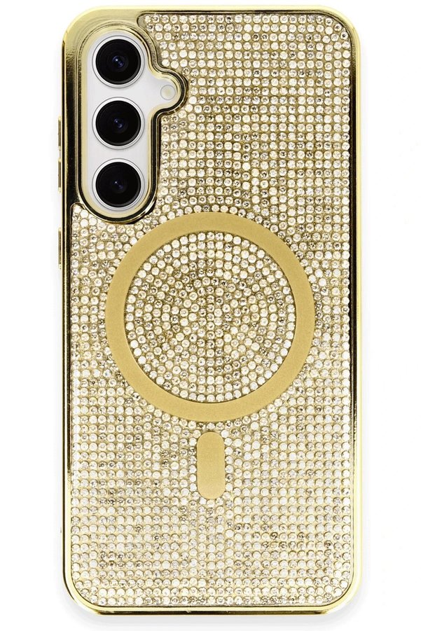 CepteToptan Samsung Galaxy S23 Kılıf Diamond Magsafe Kapak - Gold - DROPX5212-8888