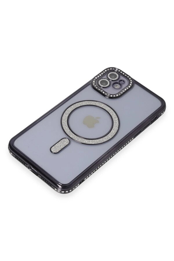 İphone 11 Kılıf Joke Si̇mli̇ Magneti̇csafe Kılıf - Si̇yah - Dropx4184-2179