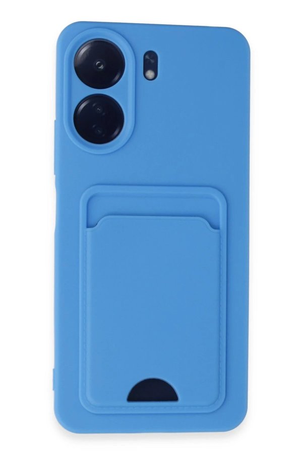 CepteToptan Xiaomi Redmi 13C Kılıf Kelvin Kartvizitli Silikon - Mavi - DROPX5959-3341