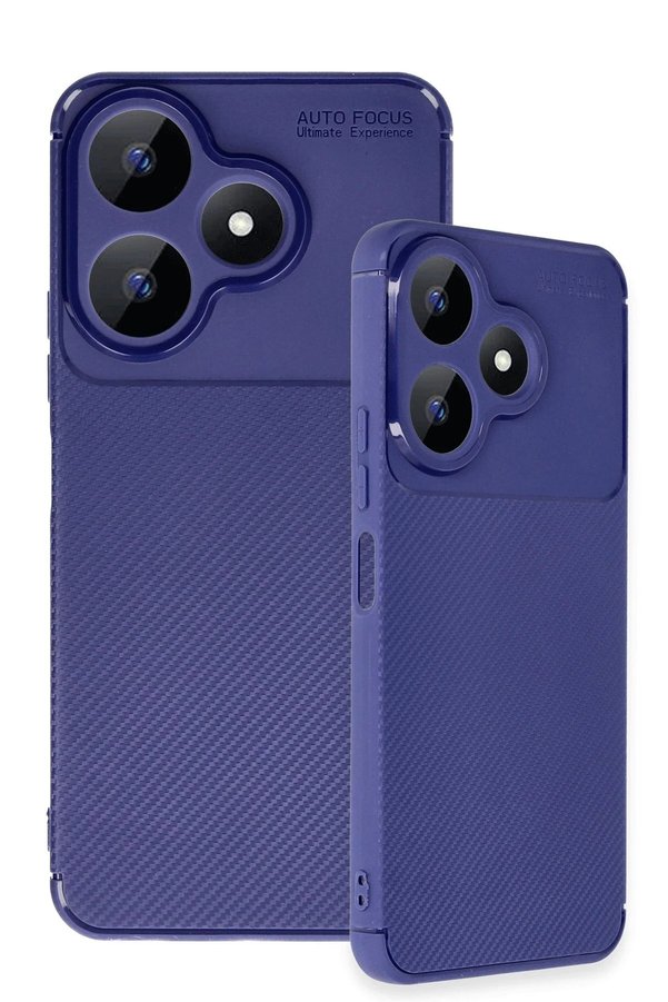 Xi̇aomi̇ Redmi̇ 13 4G Kılıf Auto Focus Karbon Kapak - Laci̇vert - Dropx4528-3504
