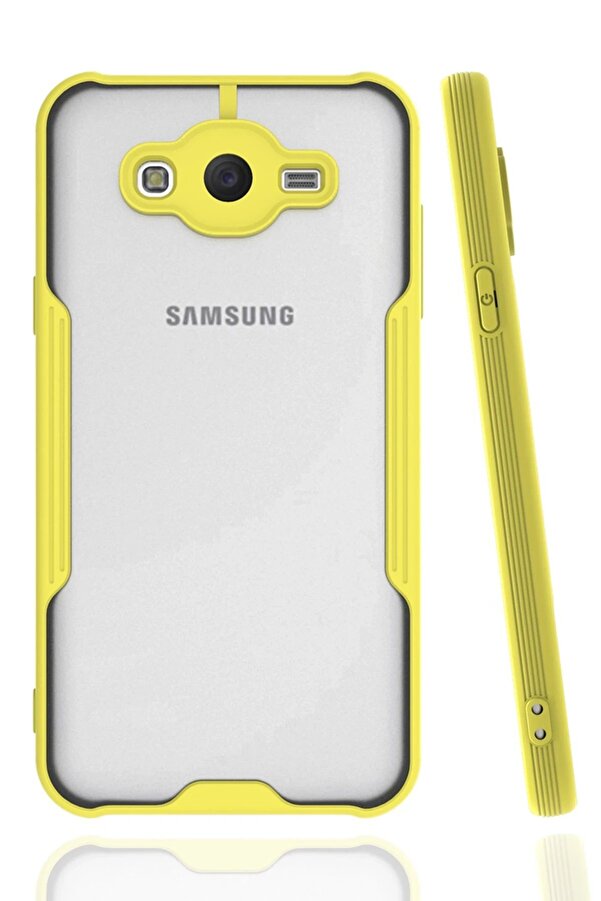 CepteToptan Samsung Galaxy J7 Kılıf Platin Silikon - Sarı - DROPX4919-1277