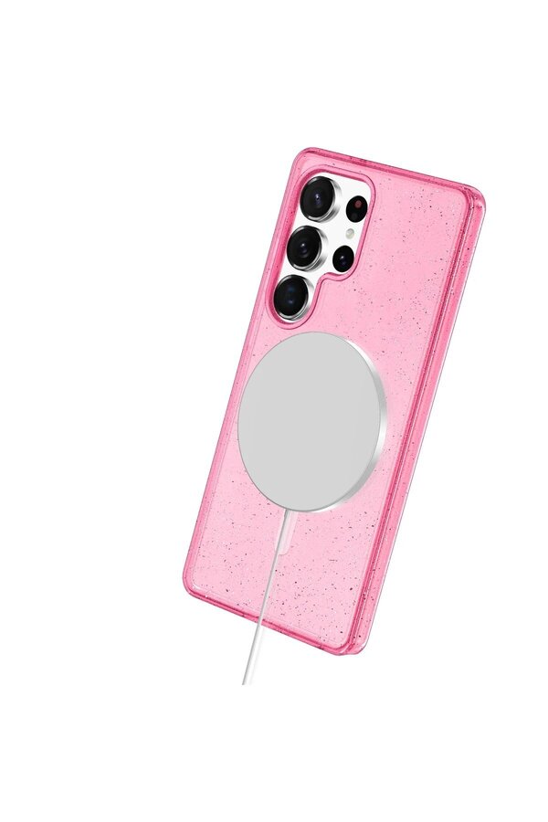 Samsung Galaxy S23 Ultra Kılıf Glow Magsafe Kapak - Pembe - Dropx4032-8600
