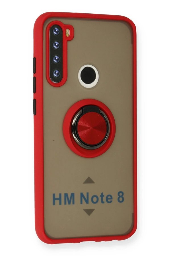 Xi̇aomi̇ Redmi̇ Note 8 Kılıf Montreal Yüzüklü Si̇li̇kon Kapak - Kırmızı - Dropx8105-2789