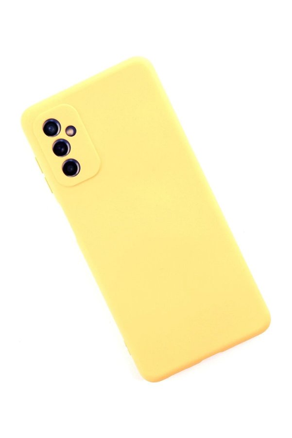 Samsung Galaxy M52 5G Kılıf Nano İçi̇ Kadi̇fe Si̇li̇kon - Sarı - Dropx1236-6514