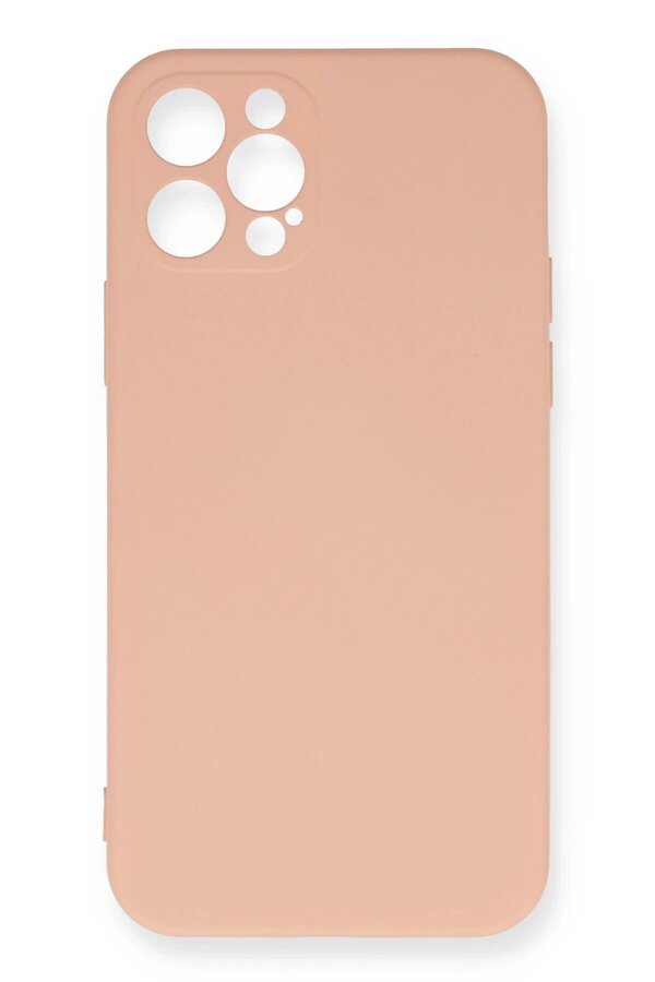 CepteToptan iPhone 12 Pro Max Kılıf Nano içi Kadife Silikon - Pudra - DROPX6354-6247