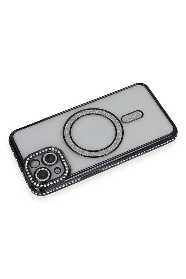 İphone 14 Kılıf Joke Si̇mli̇ Magneti̇csafe Kılıf - Si̇yah - Dropx2615-6329