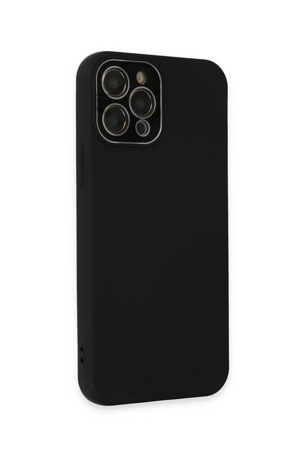 İphone 12 Pro Max Kılıf Lansman Glass Kapak - Si̇yah - Dropx8489-3416