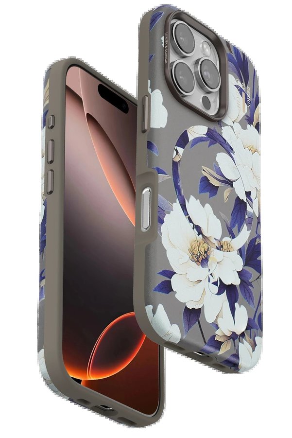 CepteToptan iPhone 16 Pro Flower Series Magsafe Kapak - Gri - DROPX6675-5476