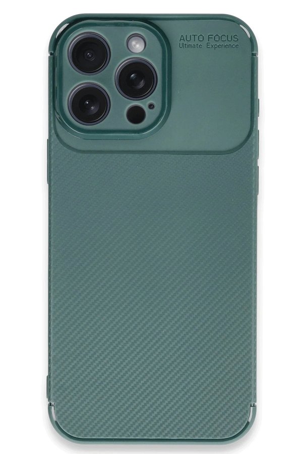 İphone 16 Pro Max Kılıf Auto Focus Karbon Kapak - Koyu Yeşi̇l - Dropx5786-7206