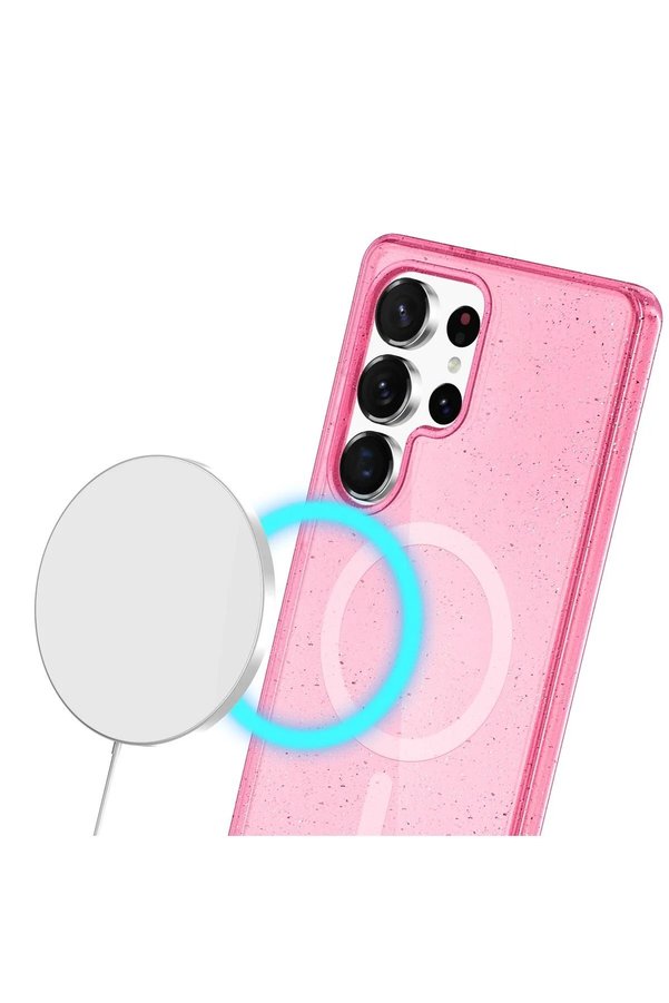 Samsung Galaxy S23 Ultra Kılıf Glow Magsafe Kapak - Pembe - Dropx4032-8600