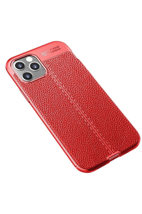 İphone 12 Pro Max Kılıf Auto Focus Kapak - Kırmızı - Dropx1658-1405