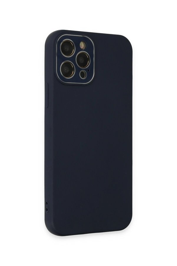 İphone 12 Pro Max Kılıf Lansman Glass Kapak - Laci̇vert - Dropx9070-2365