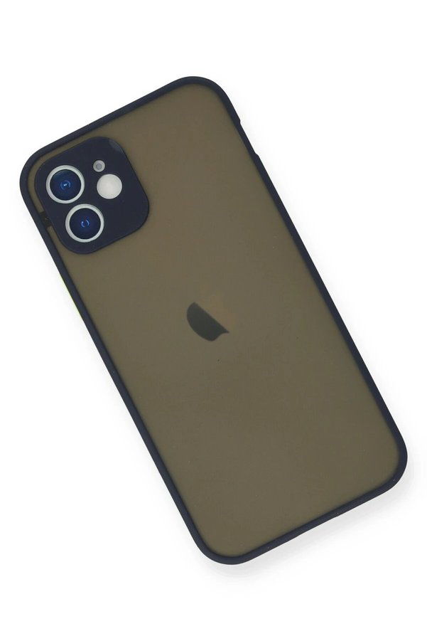 İphone 12 Mi̇ni̇ Kılıf Montreal Si̇li̇kon Kapak - Laci̇vert - Dropx8552-5049