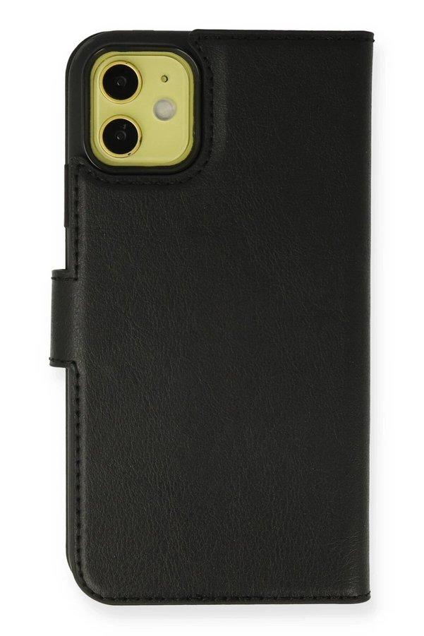 CepteToptan iPhone 12 Kılıf Trend S Plus Kapaklı Kılıf - Siyah - DROPX6098-1350