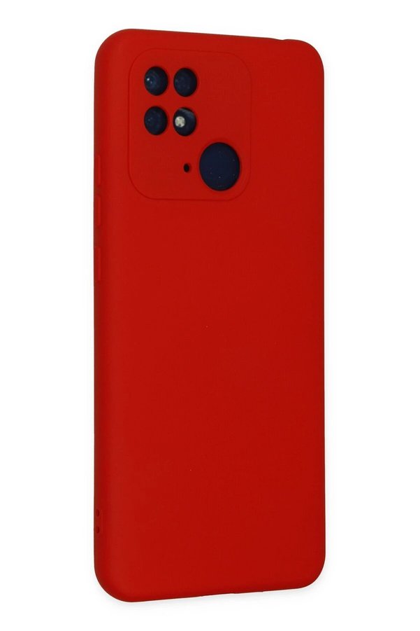 Xi̇aomi̇ Redmi̇ 10C Kılıf Nano İçi̇ Kadi̇fe Si̇li̇kon - Kırmızı - Dropx4568-6094