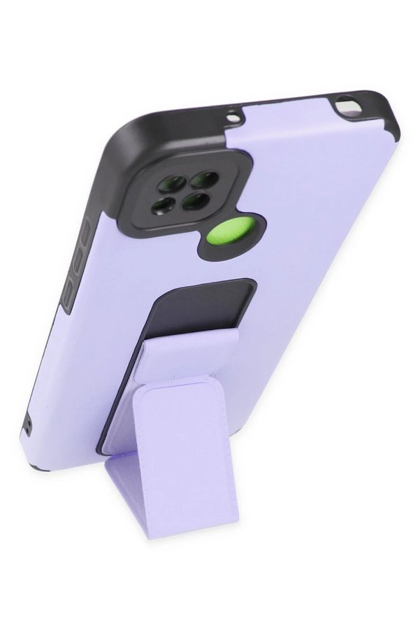 Xi̇aomi̇ Redmi̇ 9C Kılıf Mega Standlı Si̇li̇kon - Li̇la - Dropx3248-2683