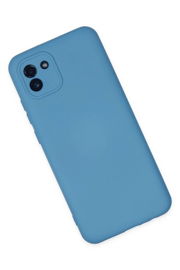 Samsung Galaxy A03 Kılıf Nano İçi̇ Kadi̇fe Si̇li̇kon - Mavi̇ - Dropx8131-1047