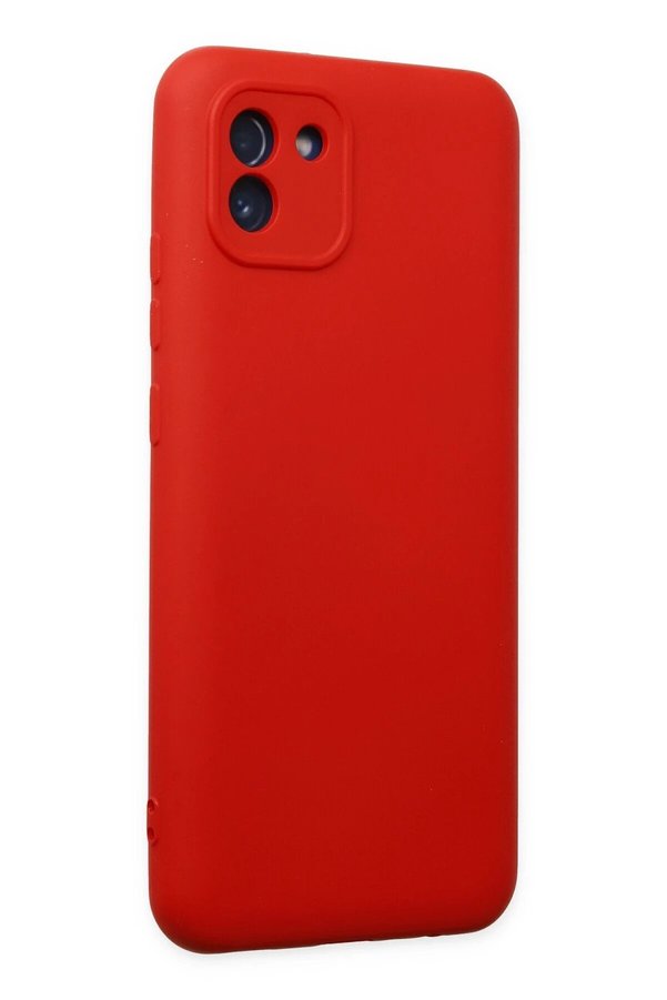 Samsung Galaxy A03 Kılıf Nano İçi̇ Kadi̇fe Si̇li̇kon - Kırmızı - Dropx1198-3913
