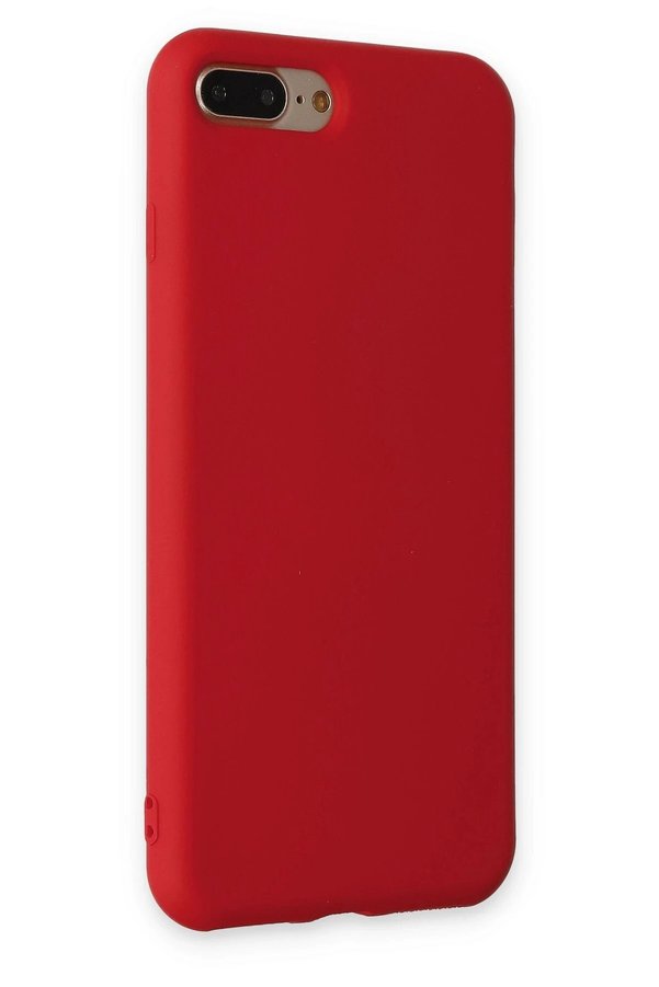 İphone 7 Plus Kılıf Nano İçi̇ Kadi̇fe Si̇li̇kon - Kırmızı - Dropx5002-5976