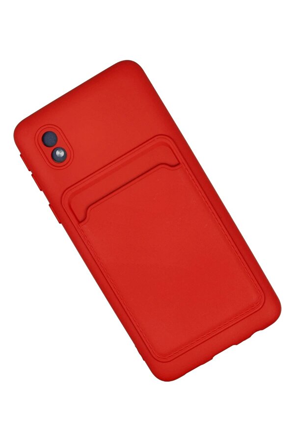Samsung Galaxy A01 Core Kılıf Kelvi̇n Kartvi̇zi̇tli̇ Si̇li̇kon - Kırmızı - Dropx1051-9455