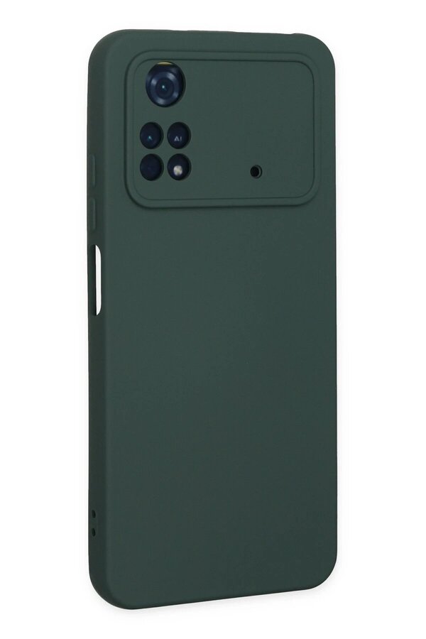 Xi̇aomi̇ Poco M4 Pro 4G Kılıf Nano İçi̇ Kadi̇fe Si̇li̇kon - Koyu Yeşi̇l - Dropx3231-5057