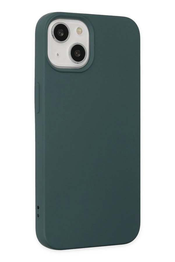 İphone 14 Kılıf Nano İçi̇ Kadi̇fe Si̇li̇kon - Koyu Yeşi̇l - Dropx8648-9742