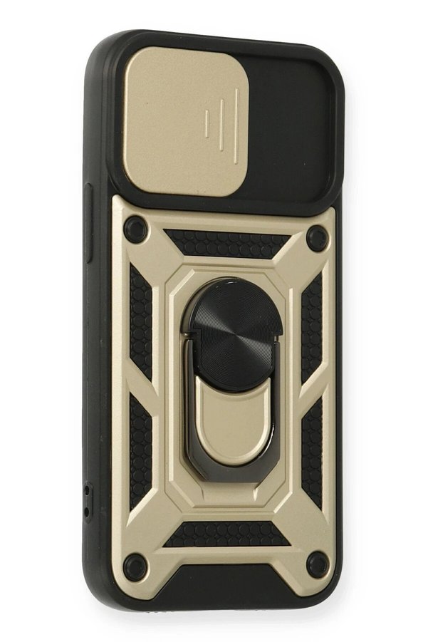 İphone 12 Kılıf Pars Lens Yüzüklü Si̇li̇kon - Gold - Dropx1526-3806