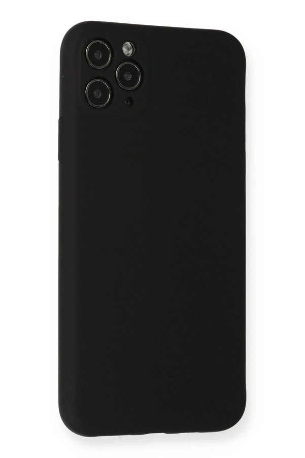 İphone 11 Pro Max Kılıf Nano İçi̇ Kadi̇fe Si̇li̇kon - Si̇yah - Dropx4332-8420