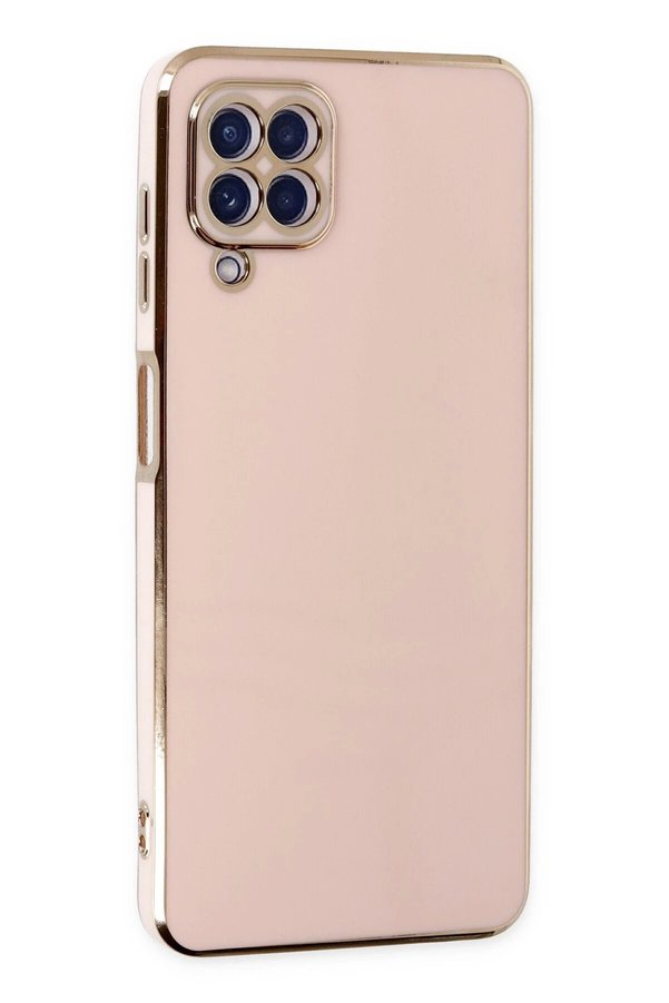 CepteToptan Samsung Galaxy A12 Kılıf Volet Silikon - Pembe - DROPX5404-6947
