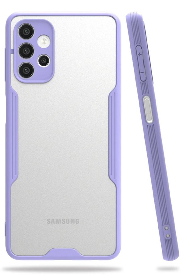 CepteToptan Samsung Galaxy A72 Kılıf Platin Silikon - Lila - DROPX3645-6504
