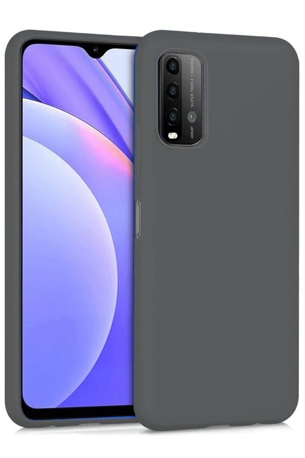CepteToptan Xiaomi Redmi 9T Kılıf Nano içi Kadife Silikon - Gri - DROPX9687-3883