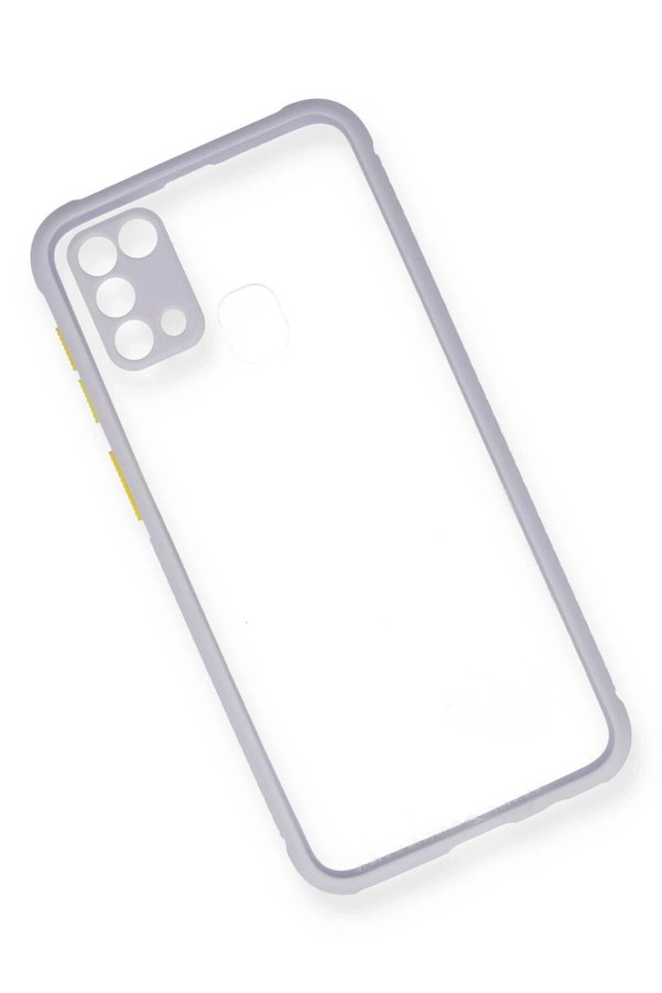 Samsung Galaxy M31 Kılıf Mi̇ami̇ Şeffaf Si̇li̇kon - Li̇la - Dropx7777-3943