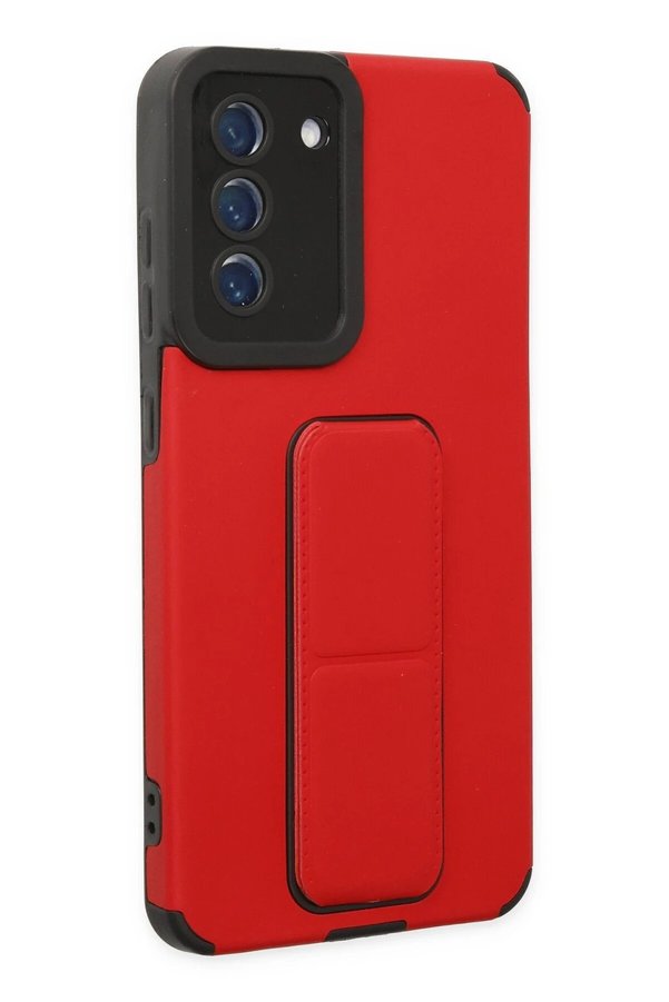 Samsung Galaxy S21 Fe Kılıf Mega Standlı Si̇li̇kon - Kırmızı - Dropx9114-6362