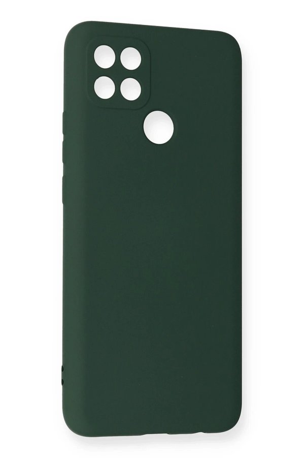 Oppo A15 Kılıf Nano İçi̇ Kadi̇fe Si̇li̇kon - Koyu Yeşi̇l - Dropx2292-7173