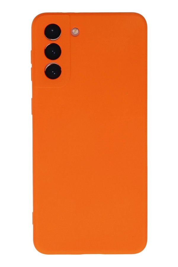 CepteToptan Samsung Galaxy S21 Plus Kılıf Nano içi Kadife Silikon - Turuncu - DROPX1015-4360