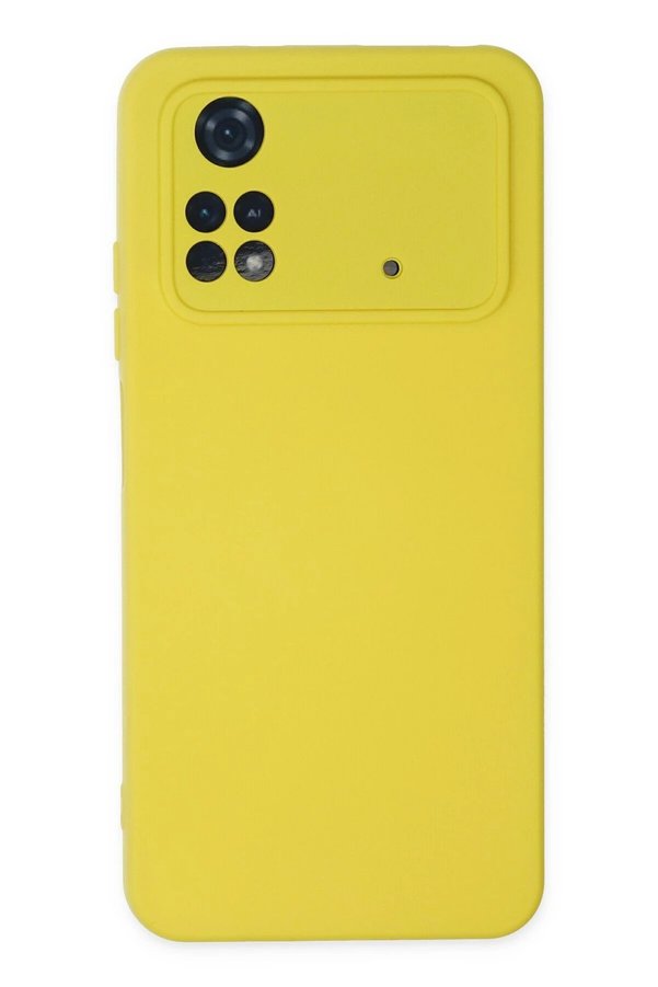 CepteToptan Xiaomi Poco M4 Pro 4G Kılıf Nano içi Kadife Silikon - Sarı - DROPX8098-5537