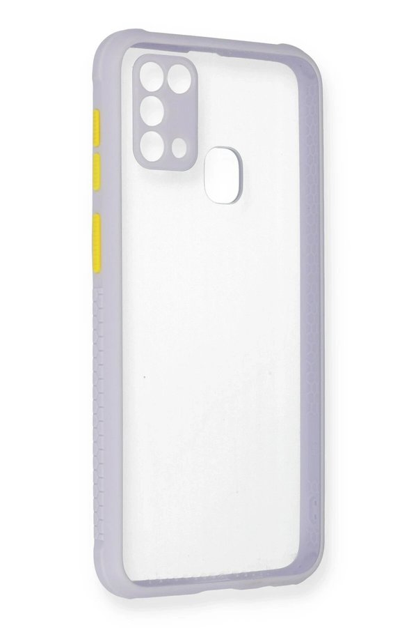 CepteToptan Samsung Galaxy M31 Kılıf Miami Şeffaf Silikon - Lila - DROPX7777-3943