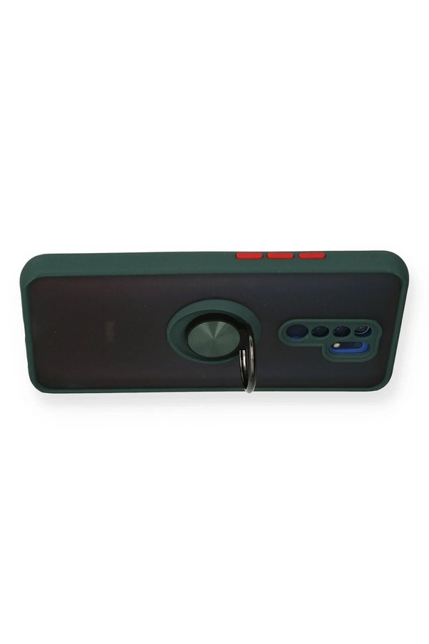 Xi̇aomi̇ Redmi̇ 9 Kılıf Montreal Yüzüklü Si̇li̇kon Kapak - Yeşi̇l - Dropx9561-6494