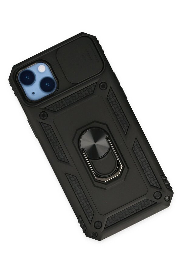İphone 14 Plus Kılıf Pars Lens Yüzüklü Si̇li̇kon - Si̇yah - Dropx3335-2920