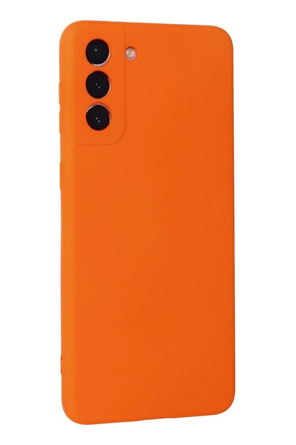 Samsung Galaxy S21 Plus Kılıf Nano İçi̇ Kadi̇fe Si̇li̇kon - Turuncu - Dropx1015-4360