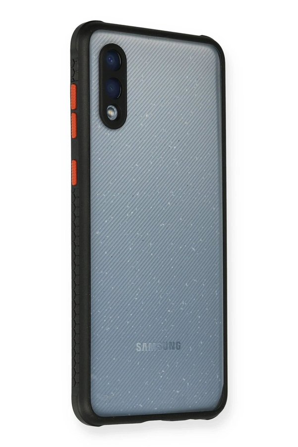 Samsung Galaxy A02 Kılıf Mi̇ami̇ Şeffaf Si̇li̇kon - Si̇yah - Dropx7354-7682