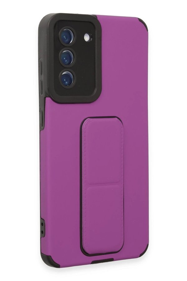 Samsung Galaxy S21 Fe Kılıf Mega Standlı Si̇li̇kon - Mor - Dropx4688-8074