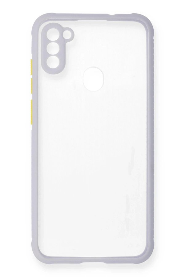 Samsung Galaxy A11 Kılıf Mi̇ami̇ Şeffaf Si̇li̇kon - Li̇la - Dropx1748-1193