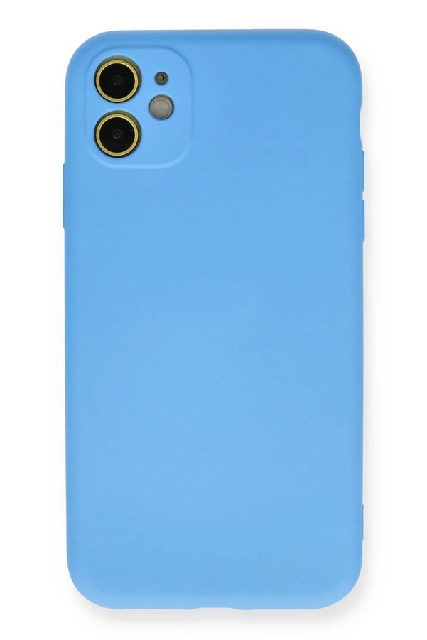 CepteToptan iPhone 11 Kılıf Nano içi Kadife Silikon - Mavi - DROPX2090-5887