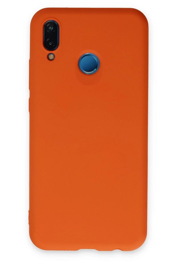 CepteToptan Huawei P20 Lite Kılıf Nano içi Kadife Silikon - Turuncu - DROPX6667-5087