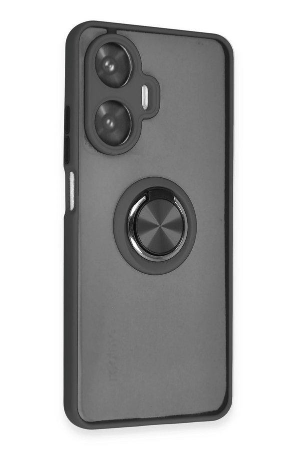 Realme C55 Kılıf Montreal Yüzüklü Si̇li̇kon Kapak - Si̇yah - Dropx9719-4381
